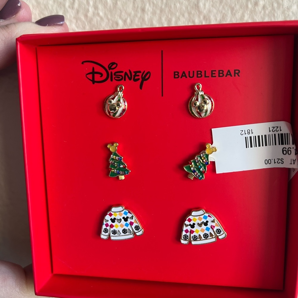 Disney Mickey Mouse BaubleBar Christmas Earrings Set
